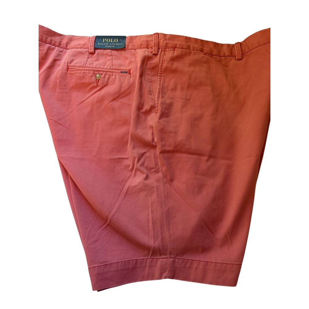 New Polo Ralph Lauren Mens Classic Fit Chino Shorts Coral Pink 52B Preppy